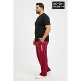 Superlife Erkek Büyük Beden Brooklyn Baskılı Rahat Kesim Lastikli Bel Paça Reçme Eşofman Altı SPR26EA952-2 - 3XL - Bordo