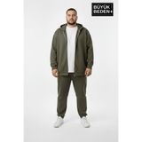 Superlife Erkek Büyük Beden Fermuarlı Kapüşonlu ince Sweatshirt Hırka - Rahat Kalıp SPR26BHR960