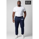 Superlife Erkek Büyük Beden New York Baskılı Paça Lastikli Rahat Kesim Jogger Ince Eşofman Altı SPR26BEA951-5 - 3XL - Navy