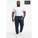 Superlife Erkek Büyük Beden New York Baskılı Paça Lastikli Rahat Kesim Jogger Ince Eşofman Altı SPR26BEA951-5 - 4XL - İndigo