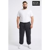 Superlife Erkek Büyük Beden Paça Lastikli Iki Iplik Rahat Kalıp Ince Eşofman Altı SPR26BEA951 - 4XL - Antrasit