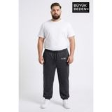Superlife Erkek Büyük Beden Paça Lastikli Rahat Kalıp Ar Baskılı Ince Eşofman Altı SPR26BEA951-1 - 6XL - Antrasit