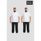 Superlife Erkek Büyük Beden Paça Reçme İnce Eşofman Altı 2’li Set – Rahat Kalıp SPR26BEA952+2