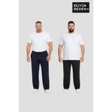 Superlife Erkek Büyük Beden Rahat Kalıp Paça Reçmeli İnce Eşofman Altı SPR26BEA952