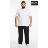 Superlife Erkek Büyük Beden Rahat Kesim Paça Reçme Ar Baskılı Beli Lastikli Eşofman Altı SPR26EA952-1 - 4XL - Black