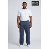 Superlife Erkek Büyük Beden Rahat Kesim Paça Reçme Ar Baskılı Ince Eşofman Altı SPR26EA952-1 - 4XL - Koyu Mavi