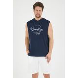 Süperlife Erkek Kapşonlu Regular Fit Tişört SPR22TS118 - Navy