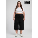 Superlife Kadın Büyük Beden Şort 3xl-6xl Rahat Kesim Diz Altı Günlük ŞORT-SPR26BSRK591 - 4XL - Black