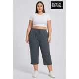 Superlife Kadın Büyük Beden Şort 3xl-6xl Rahat Kesim Diz Altı Günlük ŞORT-SPR26BSRK591 - Açık Füme