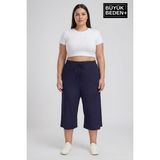 Superlife Kadın Büyük Beden Şort 3xl-6xl Rahat Kesim Diz Altı Günlük ŞORT-SPR26BSRK591 - Navy