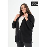 Superlife Kadın Tunik Büyük Beden Fermuarlı Kapşonlu Sweat Hırka SPR26BTK955