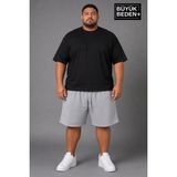 Superlife Süperlife Büyük Beden Erkek Bağcıklı Şort SPR26BSR592 - 6XL - Gri Melanj