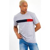 Superlife Süperlife Erkek Bisiklet Yaka Regular Fit Garnili Tişort SPR23TS301 - Gri Melanj