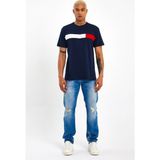Superlife Süperlife Erkek Bisiklet Yaka Regular Fit Garnili Tişort SPR23TS301 - Navy - M