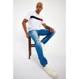 Superlife Süperlife Erkek Bisiklet Yaka Regular Fit Garnili Tişort SPR23TS301 - White