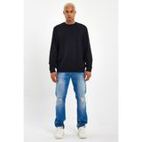 Superlife Süperlife Erkek Gri Bisiklet Yaka Ribanalı Regular Fit Sweatshirt SPR26SWK930 - Black - 2XL