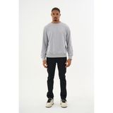 Superlife Süperlife Erkek Gri Bisiklet Yaka Ribanalı Regular Fit Sweatshirt SPR26SWK930 - Gri Melanj