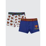 Süperman Erkek Çocuk 2'li Boxer Set 2-10 Yaş Mavi-8-9 Yaş