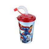 Süperman Kapaklı Pipetli Bardak 400 Ml.
