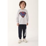 Superman Kar Melanj Erkek Çocuk Eşofman Takımı - 4 - 5 Yaş