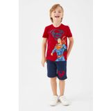 Superman L1560-3 Kırmızı Erkek Çocuk Bermuda Takım