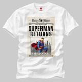 Superman Return: Daily Planet Erkek Tişört - XS - Beyaz