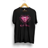 Superman S-Shield Girl Baskılı Tişört - Siyah
