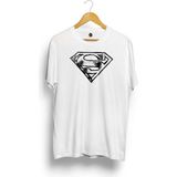 Superman S-Shield Logo Baskılı Tişört - Beyaz - XL