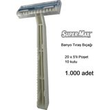 Supermax Banyo Jileti Body Tıraş Bıçağı 5'li 200 Poşet = 1.000 Adet