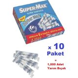 Supermax Berber Jileti Yarım Tıraş Bıçağı 100'Lü X 10 Paket