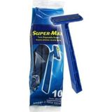 Supermax Super Max Twın Blade Permatik Banyo Kullan At Tıraş Bıçağı 10'lu Blue2 Plus Kullan At Tıraş Bıçağı 10 'lu Çift Bıçak