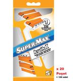 Supermax Tek Jiletli Kullan At Tıraş Bıçağı 5'li x 20 Poşet = 100 Adet