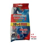 Supermax Üç Jiletli Kullan At Tıraş Bıçağı 14'lü x 6 Poşet = 84 Adet