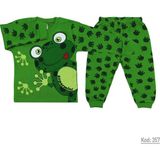 Süpermini Kurbağalı 2 Parça Bebek Pijama Takımı K357 - 1 Yaş - Yeşil