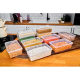Superpup Plastik Saklama 20 Adet Kabı Bakliyat Yemek Oyuncak, Kilitli Dondurucu Kahve 2 Litre (23X14x8 Cm)