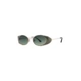 Superstep ST 878 Oval Metal Güneş Gözlüğü, 47 mm, Gümüş Çerçeve, Yeşil Cam