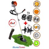 SUPERTURBO 20HPX 8IN1 8 Multi Başlıklı Benzinli Yan Tip Tırpan Ot Biçme Çapalama Makinesi + 2 Super Çapa Seti