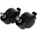 Supervac 50MM Sandalye Tekerleği Siyah 11MM Pimli Geçme Teker Frenli 2'li Ofis Aksesuarı