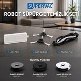 Supervac RS8034HM Robot Süpürge Aksesuar Seti; Arçelik, Beko, Grunding Ile Uyumlu Temizlik Paketi - 1 Adet