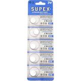 Supex CR1220 3V Lityum Düğme Pil 5'li Kart - 1 Adet