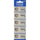 Supex CR2032 Lityum Düğme Pil 3V 5 Adet Elektronik Aygıtlar İçin Uzun Ömürlü
