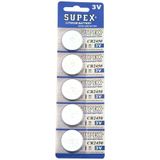 Supex CR2450 3V Lityum Düğme Pil 5'li Kart