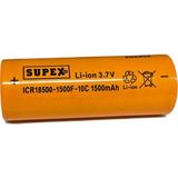 Supex ICR18500-1500F-10C 3.7V 1500MAH Li-Ion Düz Kafa (Başsız) Pil