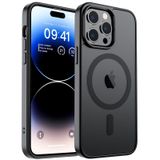 SUPFINE iPhone 14 Pro için Manyetik Kılıf (MagSafe ile Uyumlu) (10 FT Askeri Sınıf Düşme Koruması) İnce Yarı Saydam Mat Darbeye Dayanıklı Parmak İzi Önleyici Telefon Kılıfı, Siyah