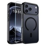 SUPFINE Telefon Pro 2025 için Manyetik Kılıf (Askeri Sınıf Düşme Koruması) İnce Yarı Saydam Mat Darbeye Dayanıklı Parmak İzi Önleyici Telefon Pro Kılıf, Siyah-6,3