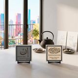 Şüphesiz Allah Sabredenlerle Beraberdir ve Besmele İkili Süs 10x10 cm | Çalışma masası ve kitaplık için estetik ikili süs, her köşede asil bir duruş sergiler