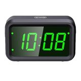 SUPLEDCK Hibrit Yeşil LED/LCD Otomatik Ekranlı Dijital Çalar Saatler, Küçük Duvar Saati, 12/24 saat, Kablosuz, Pille Çalışan, Yatak Odaları, Çalışma Masası, Masa için Seyahat Saati