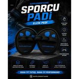 Supplementhane Pad El Pedi Ağırlık Body Fitness Eldiveni Siyah Mavi Pad Avuç Içi Eldiven Fitness Çift Set