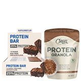 Supplementler.com Protein Bar 50 Gr 12 Adet + Clean Powders Protein Granola Kombinasyonu Aromasiz