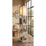 Supply Home Lambaderyn Last Chance Dekoratif Raflı Lambader Beyaz 135 cm E27 Duy Saksılık Sehpalı Yer Lambası